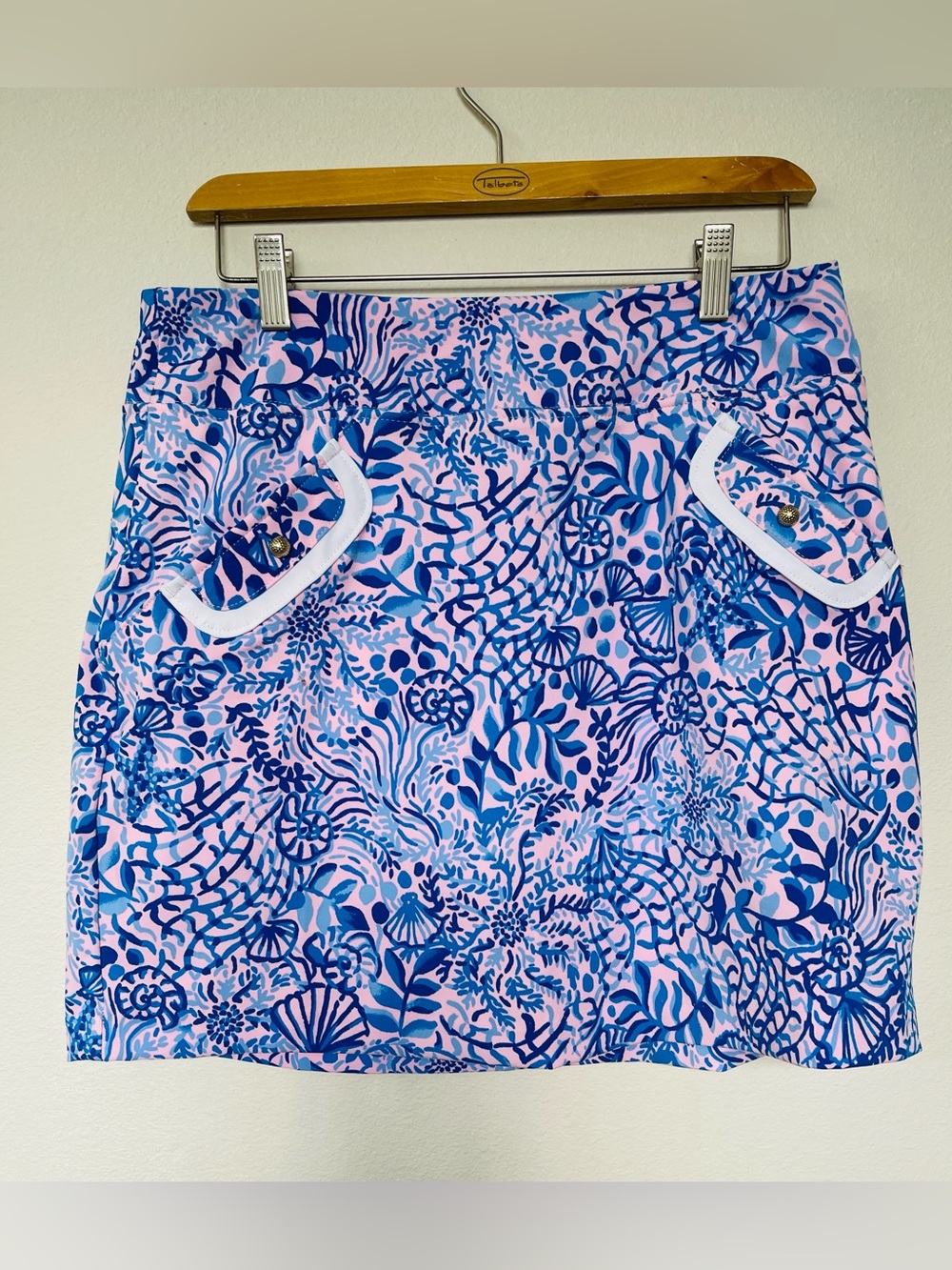 Lilly Pulled Blue & pale Pink Patterned Women's Skirt